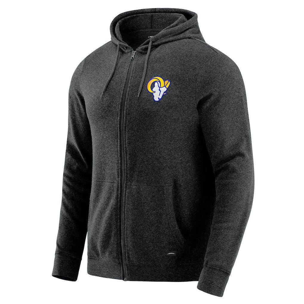 Los Angeles Rams J. Palmer Players Lounge Tri-Blend Full-Zip Hoodie Dark Heather Gray - NFL