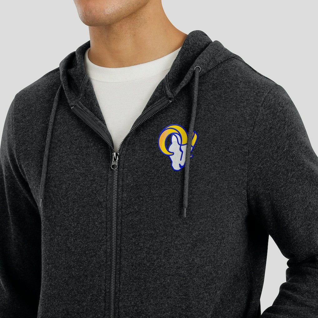 Los Angeles Rams J. Palmer Players Lounge Tri-Blend Full-Zip Hoodie Dark Heather Gray - NFL