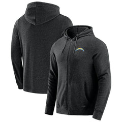 Los Angeles Chargers J. Palmer Players Lounge Tri-Blend Full-Zip Hoodie Dark Heather Gray - NFL