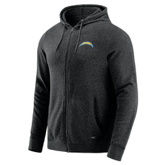 Los Angeles Chargers J. Palmer Players Lounge Tri-Blend Full-Zip Hoodie Dark Heather Gray - NFL