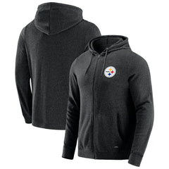 Pittsburgh Steelers J. Palmer Players Lounge Tri-Blend Full-Zip Hoodie Dark Heather Gray - NFL