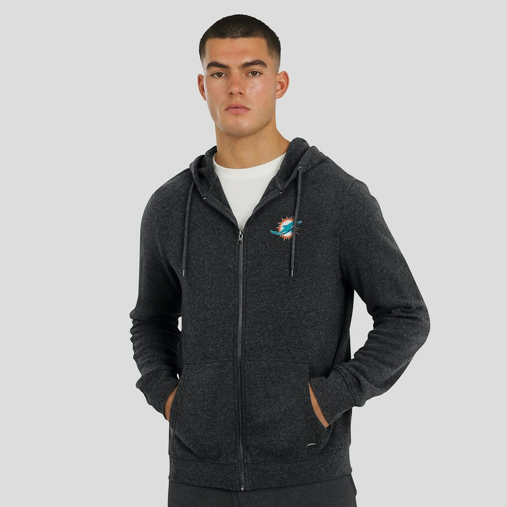 Miami Dolphins J. Palmer Players Lounge Tri-Blend Full-Zip Hoodie Dark Heather Gray - NFL