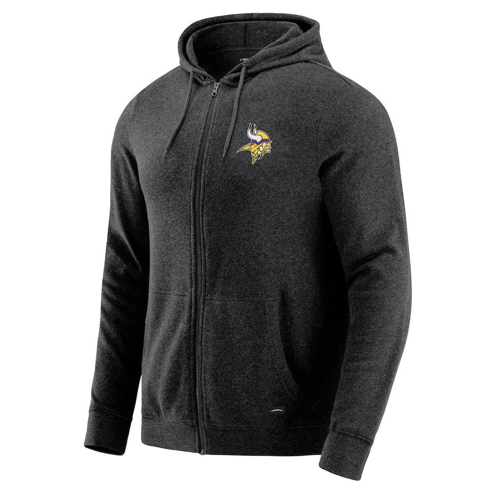 Minnesota Vikings J. Palmer Players Lounge Tri-Blend Full-Zip Hoodie Dark Heather Gray - NFL