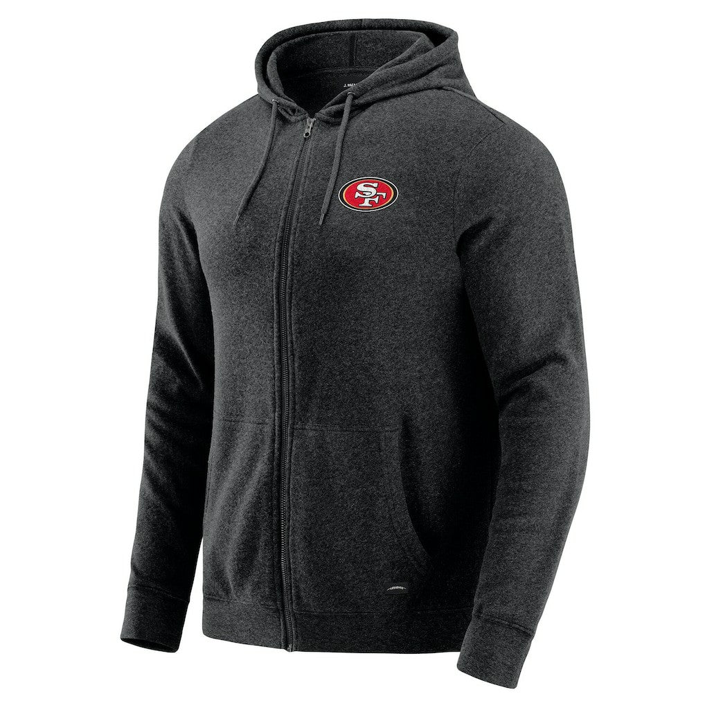 San Francisco 49ers J. Palmer Players Lounge Tri-Blend Full-Zip Hoodie Dark Heather Gray - NFL