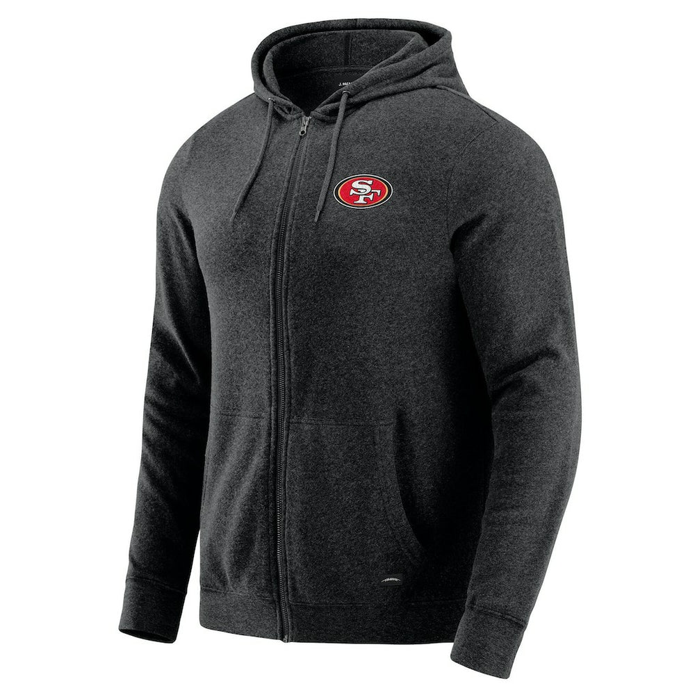San Francisco 49ers J. Palmer Players Lounge Tri-Blend Full-Zip Hoodie Dark Heather Gray - NFL