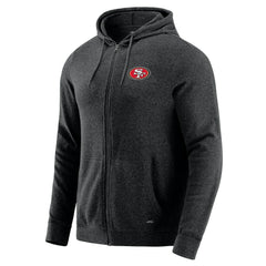 San Francisco 49ers J. Palmer Players Lounge Tri-Blend Full-Zip Hoodie Dark Heather Gray - NFL