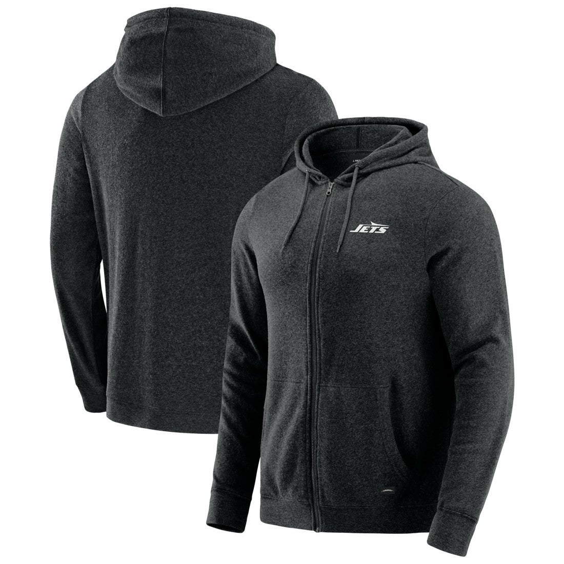 New York Jets J. Palmer Players Lounge Tri-Blend Full-Zip Hoodie Dark Heather Gray - NFL