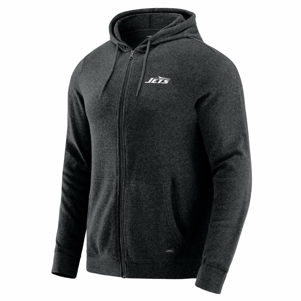 New York Jets J. Palmer Players Lounge Tri-Blend Full-Zip Hoodie Dark Heather Gray - NFL