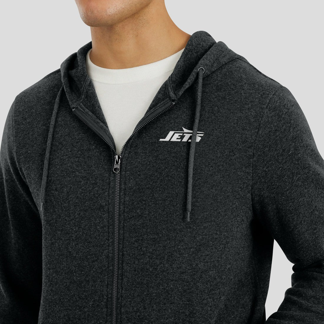 New York Jets J. Palmer Players Lounge Tri-Blend Full-Zip Hoodie Dark Heather Gray - NFL