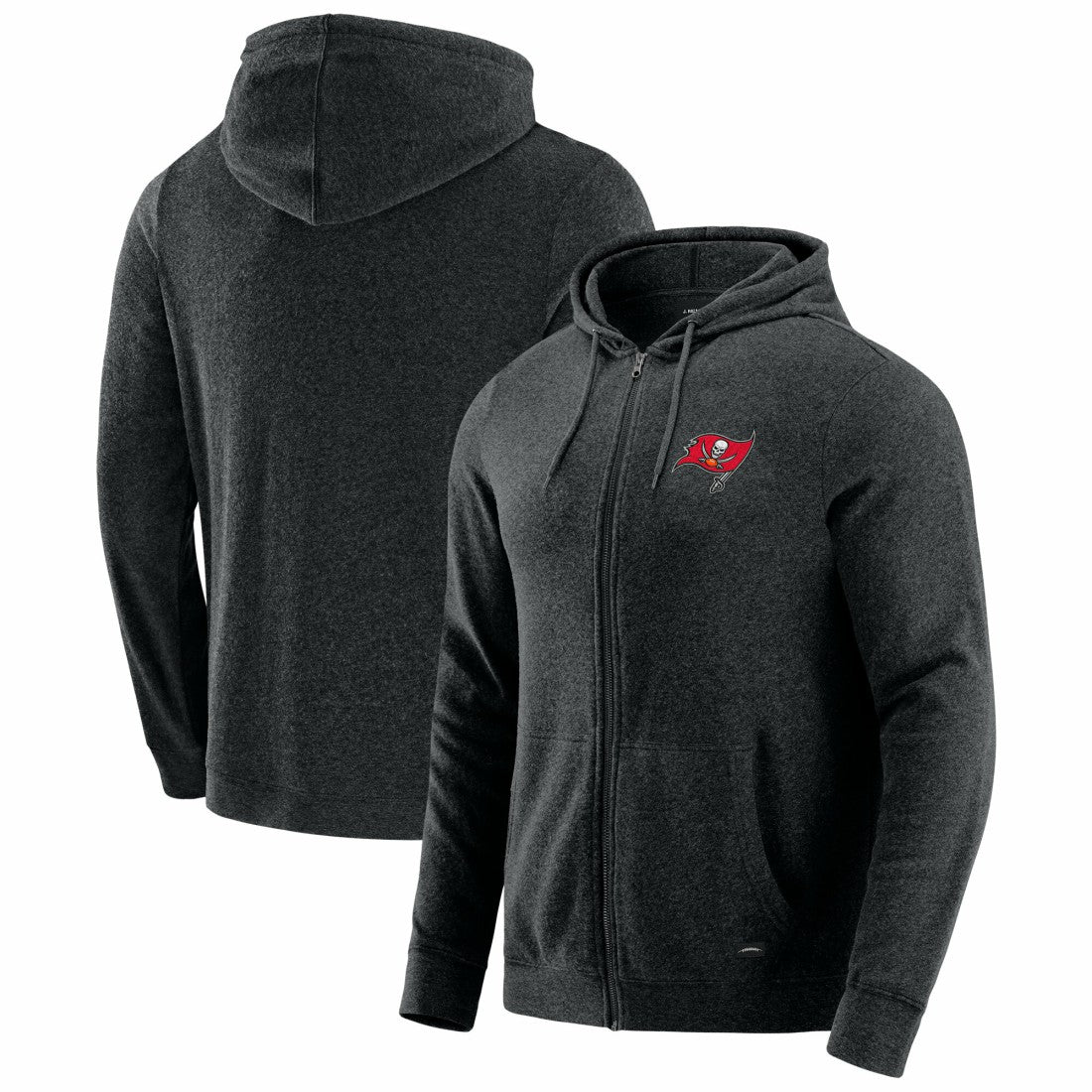 Tampa Bay Buccaneers J. Palmer Players Lounge Tri-Blend Full-Zip Hoodie Dark Heather Gray - NFL