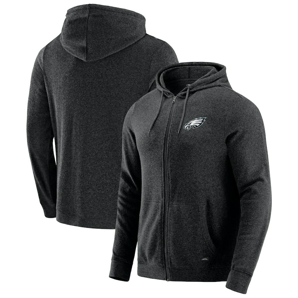 Philadelphia Eagles J. Palmer Players Lounge Tri-Blend Full-Zip Hoodie Dark Heather Gray - NFL