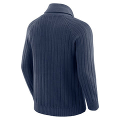 New England Patriots J. Palmer The Playmaker Cardigan Raglan Sweater Navy - NFL