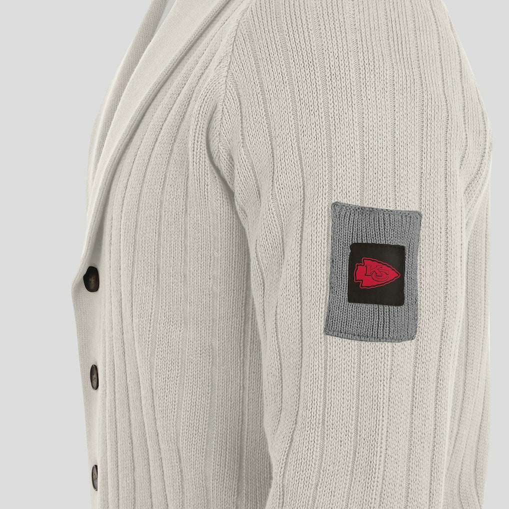 Kansas City Chiefs J. Palmer The Playmaker Cardigan Raglan Sweater Gray - NFL