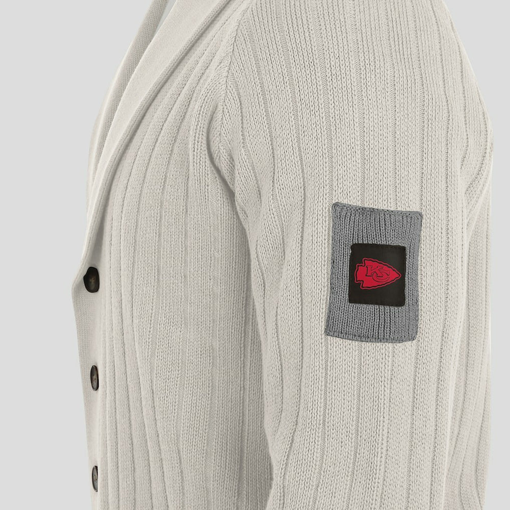 Kansas City Chiefs J. Palmer The Playmaker Cardigan Raglan Sweater Gray - NFL
