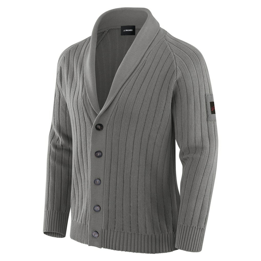 Buffalo Bills J. Palmer The Playmaker Cardigan Raglan Sweater Graphite - NFL