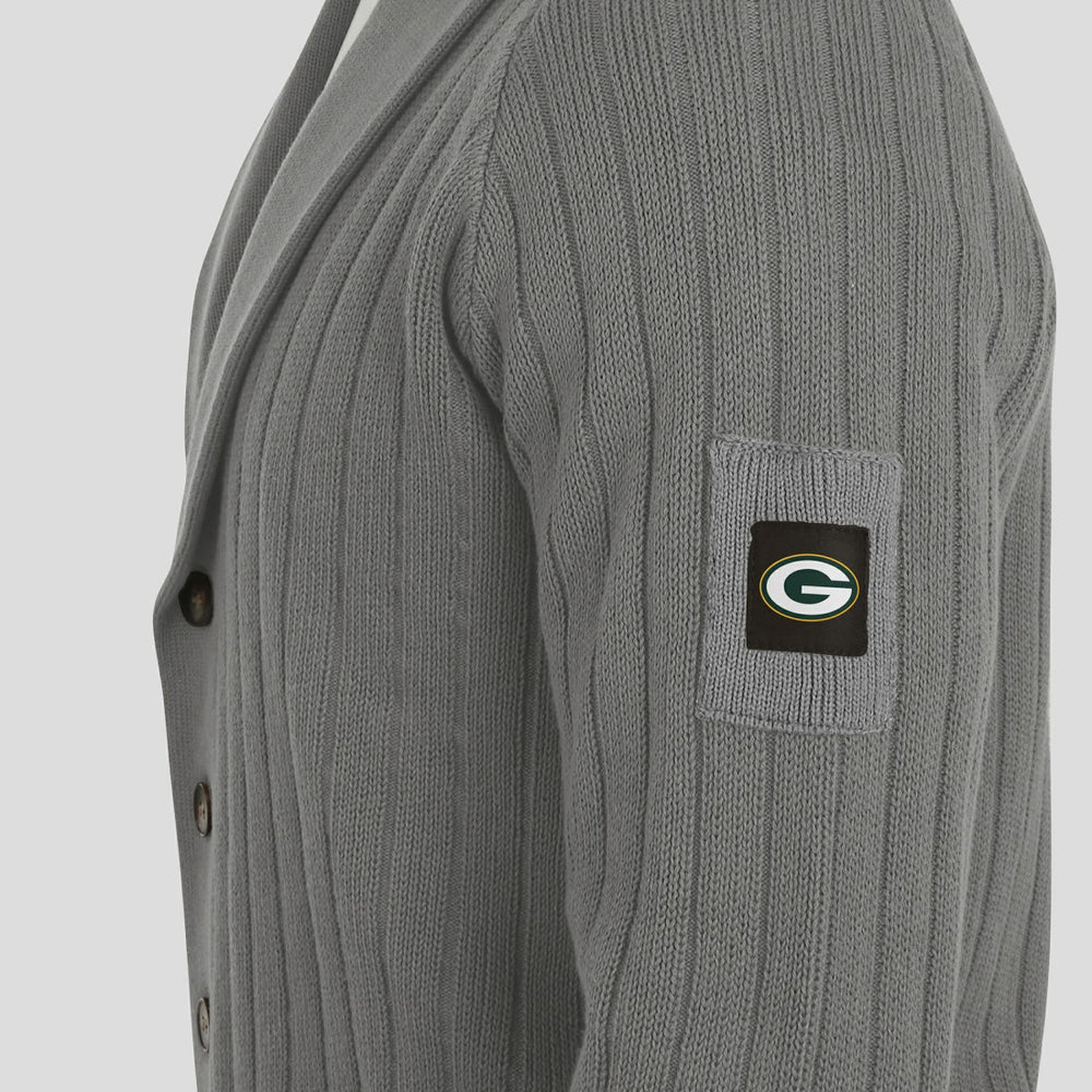 Green Bay Packers J. Palmer The Playmaker Cardigan Raglan Sweater Graphite - NFL
