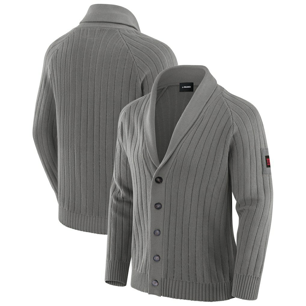 New York Giants J. Palmer The Playmaker Cardigan Raglan Sweater Graphite - NFL