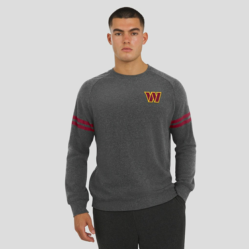 Washington Commanders J. Palmer Players Lounge Raglan Tri-Blend Sweatshirt Dark Heather Gray - NFL