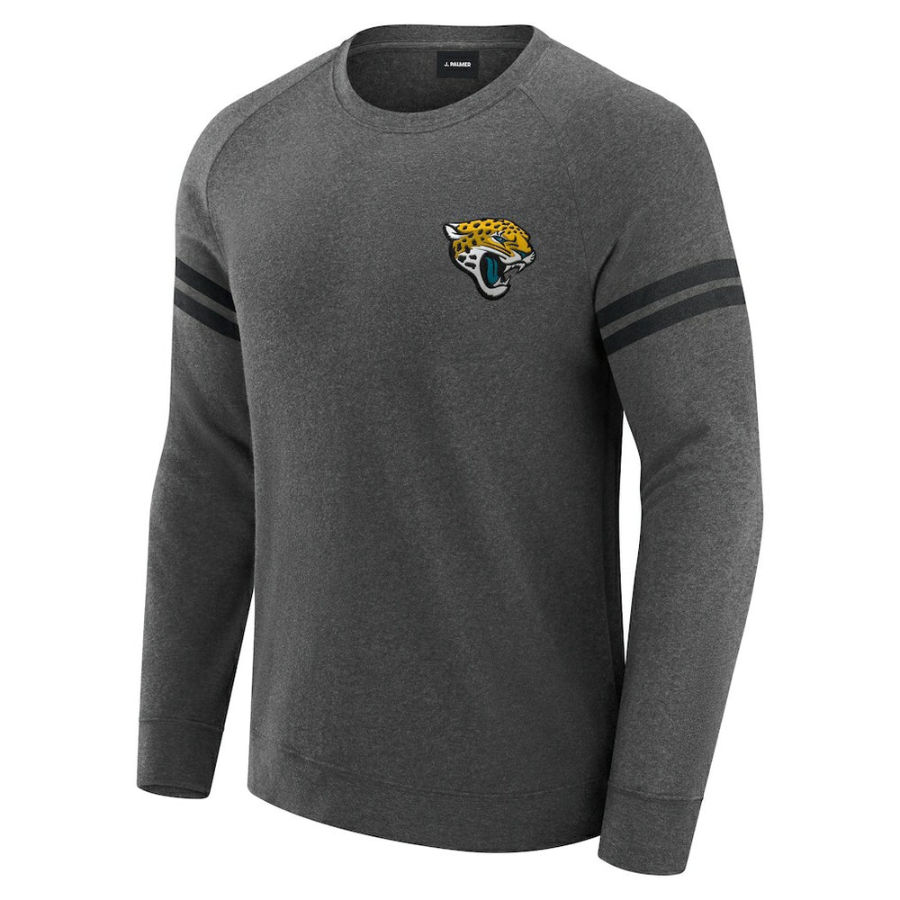 Jacksonville Jaguars J. Palmer Players Lounge Raglan Tri-Blend Sweatshirt Dark Heather Gray - NFL