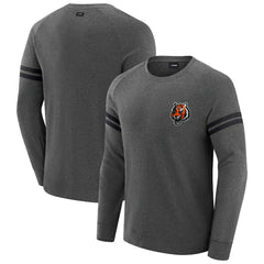 Cincinnati Bengals J. Palmer Players Lounge Raglan Tri-Blend Sweatshirt Dark Heather Gray - NFL