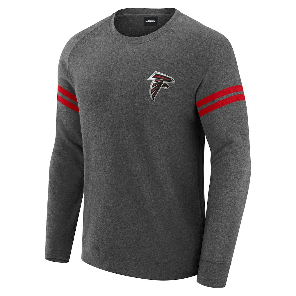 Atlanta Falcons J. Palmer Players Lounge Raglan Tri-Blend Sweatshirt Dark Heather Gray - NFL