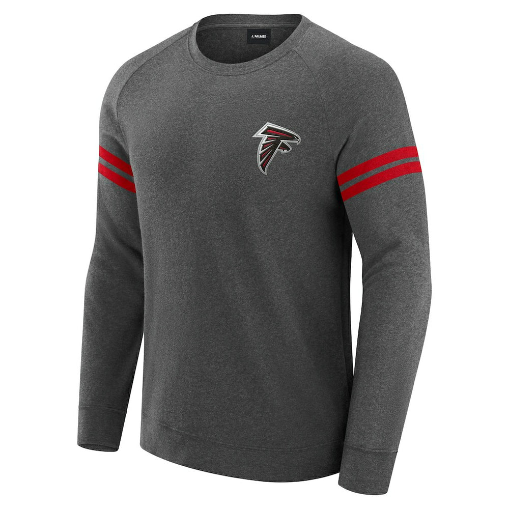 Atlanta Falcons J. Palmer Players Lounge Raglan Tri-Blend Sweatshirt Dark Heather Gray - NFL
