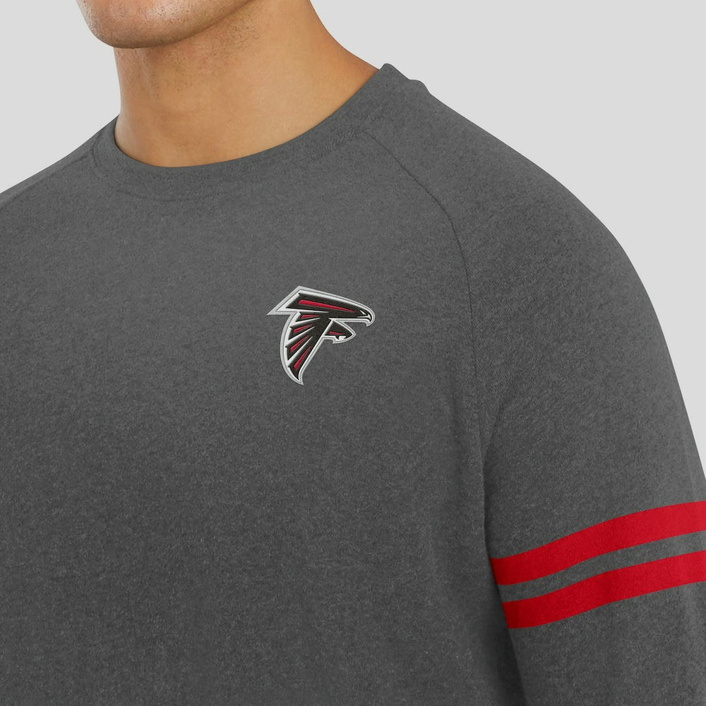 Atlanta Falcons J. Palmer Players Lounge Raglan Tri-Blend Sweatshirt Dark Heather Gray - NFL