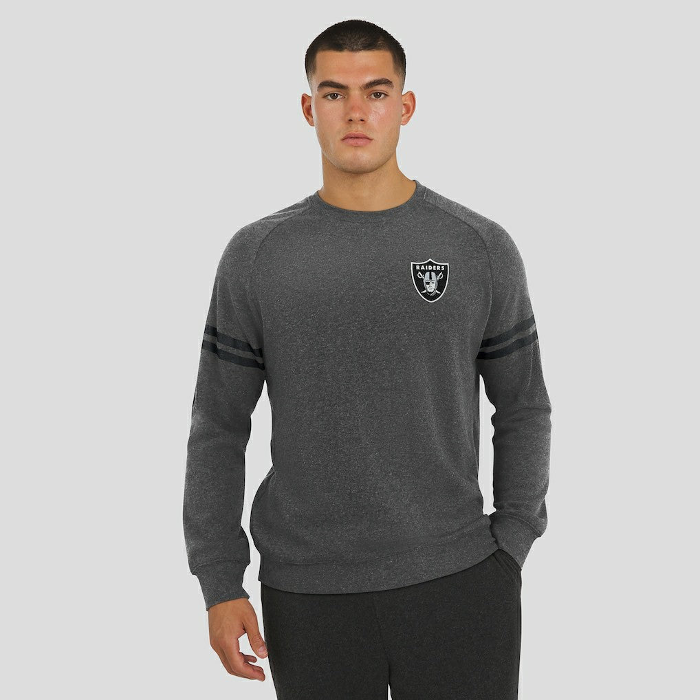 Las Vegas Raiders J. Palmer Players Lounge Raglan Tri-Blend Sweatshirt Dark Heather Gray - NFL