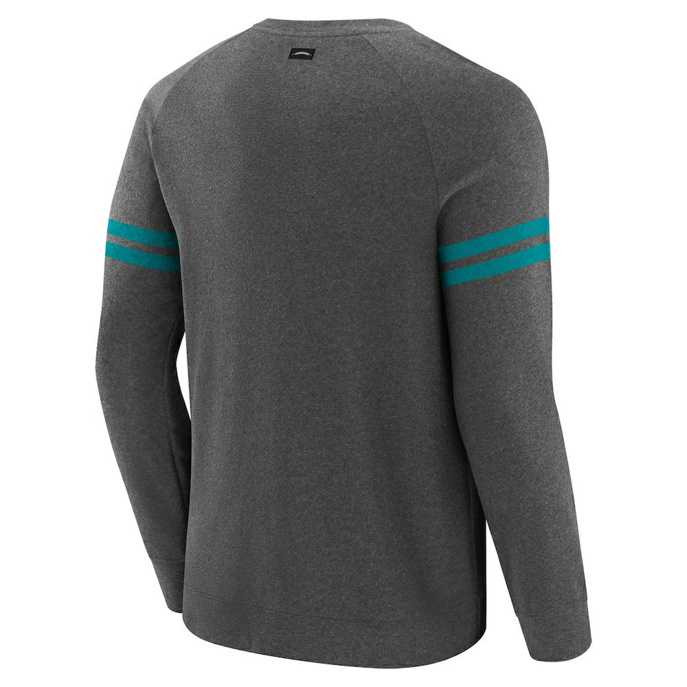 Miami Dolphins J. Palmer Players Lounge Raglan Tri-Blend Sweatshirt Dark Heather Gray - NFL