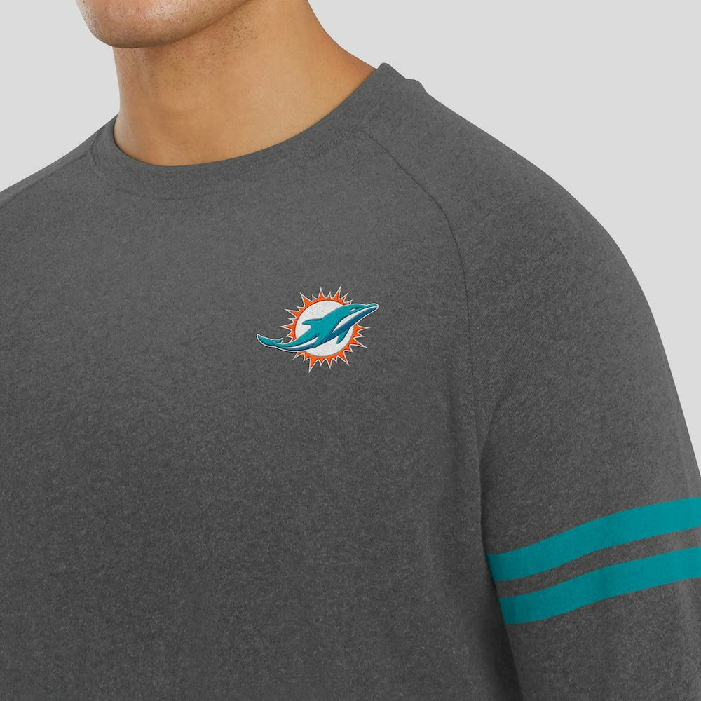 Miami Dolphins J. Palmer Players Lounge Raglan Tri-Blend Sweatshirt Dark Heather Gray - NFL