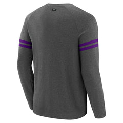 Minnesota Vikings J. Palmer Players Lounge Raglan Tri-Blend Sweatshirt Dark Heather Gray - NFL