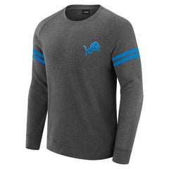 Detroit Lions J. Palmer Players Lounge Raglan Tri-Blend Sweatshirt Dark Heather Gray - NFL