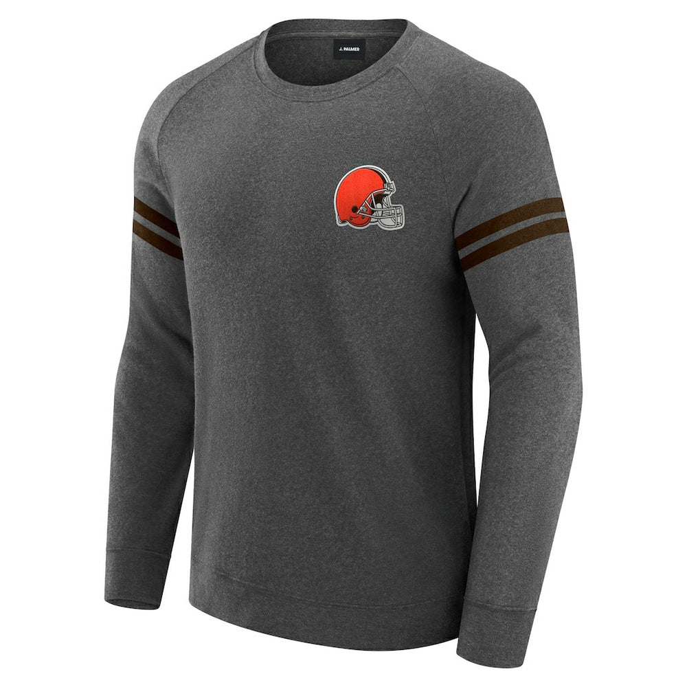 Cleveland Browns J. Palmer Players Lounge Raglan Tri-Blend Sweatshirt Dark Heather Gray - NFL