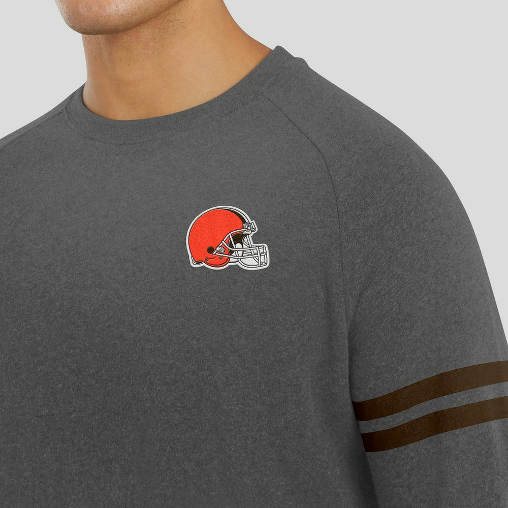 Cleveland Browns J. Palmer Players Lounge Raglan Tri-Blend Sweatshirt Dark Heather Gray - NFL