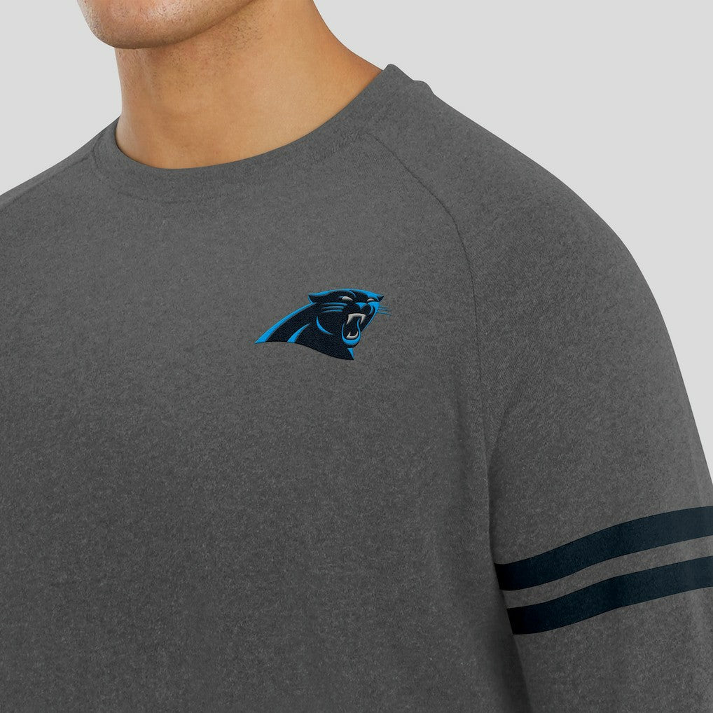 Carolina Panthers J. Palmer Players Lounge Raglan Tri-Blend Sweatshirt Dark Heather Gray - NFL