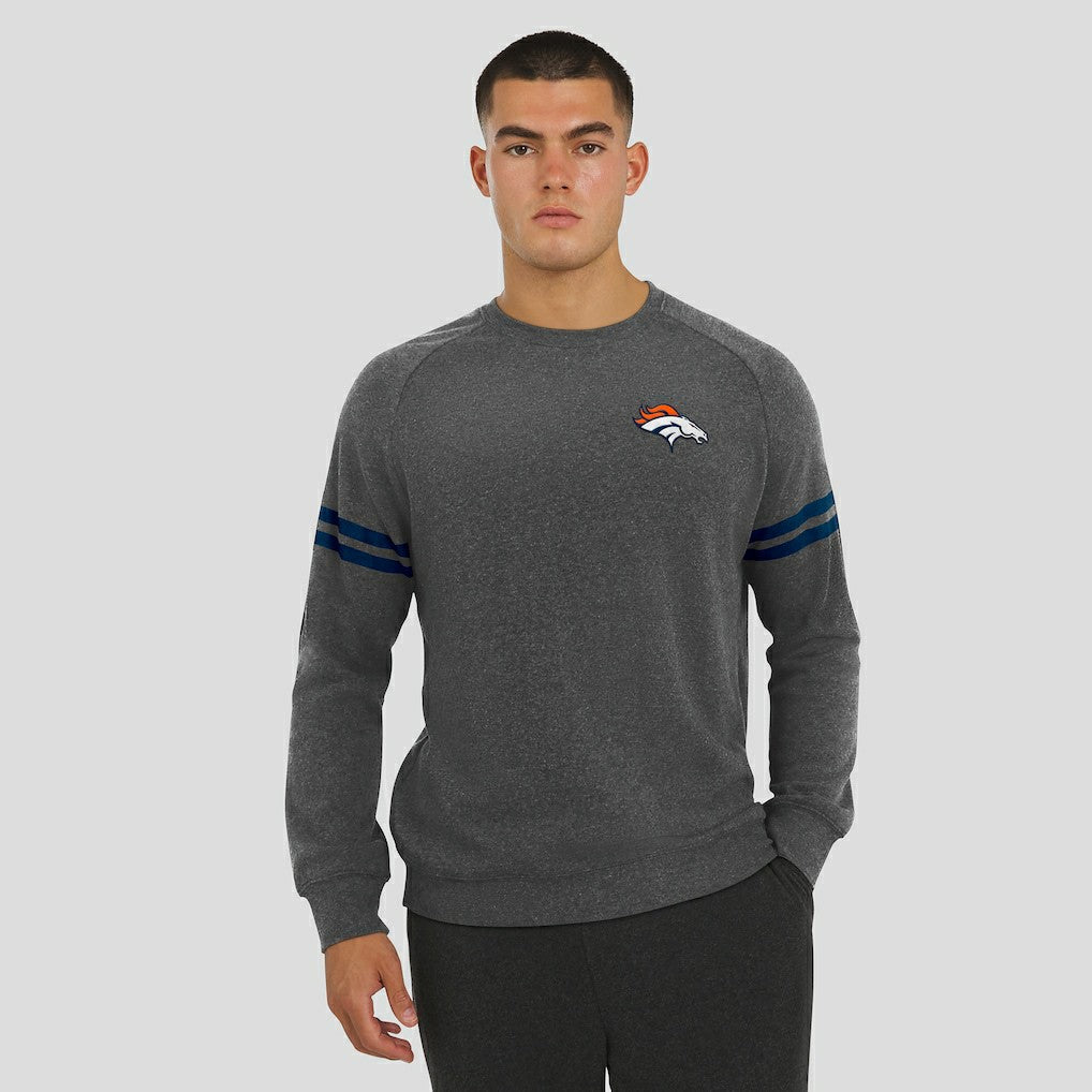 Denver Broncos J. Palmer Players Lounge Raglan Tri-Blend Sweatshirt Dark Heather Gray - NFL