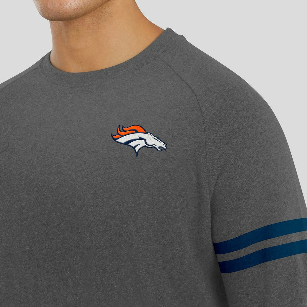 Denver Broncos J. Palmer Players Lounge Raglan Tri-Blend Sweatshirt Dark Heather Gray - NFL