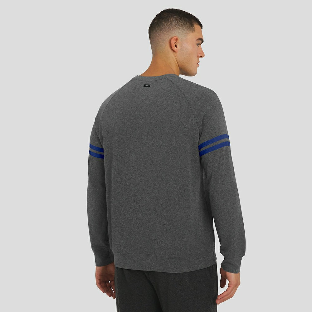 New York Giants J. Palmer Players Lounge Raglan Tri-Blend Sweatshirt Dark Heather Gray - NFL