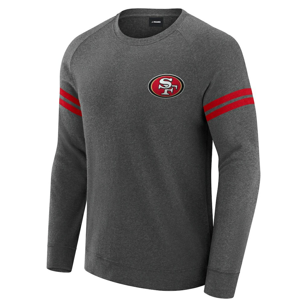 San Francisco 49ers J. Palmer Players Lounge Raglan Tri-Blend Sweatshirt Dark Heather Gray - NFL