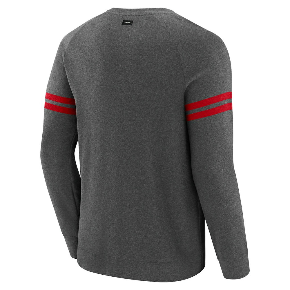 San Francisco 49ers J. Palmer Players Lounge Raglan Tri-Blend Sweatshirt Dark Heather Gray - NFL