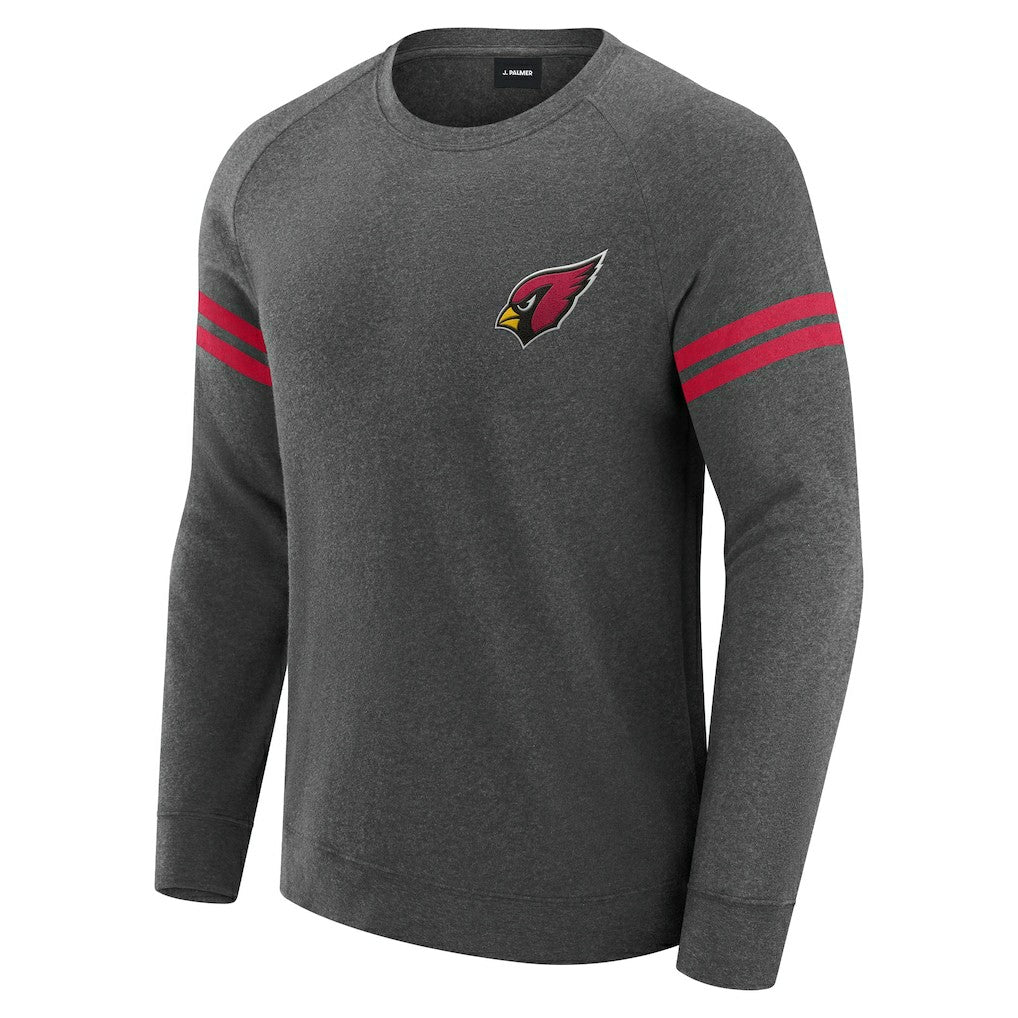 Arizona Cardinals J. Palmer Players Lounge Raglan Tri-Blend Sweatshirt Dark Heather Gray - NFL
