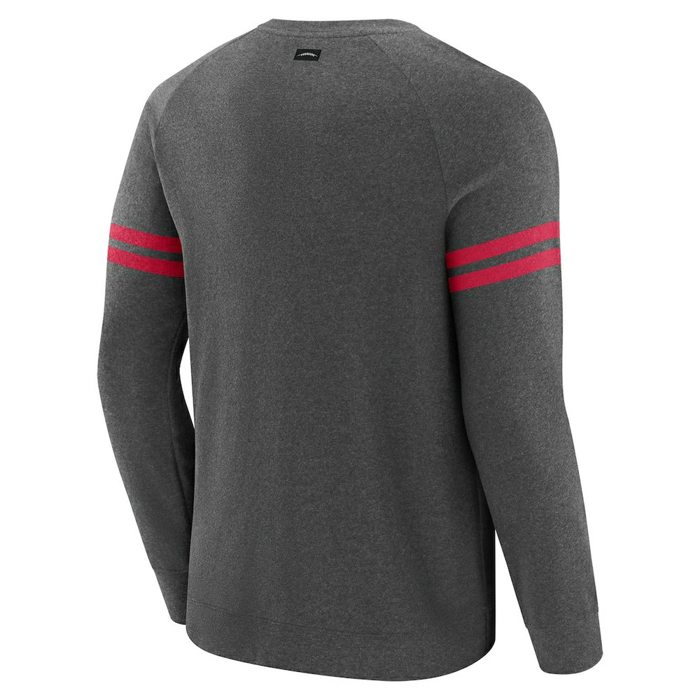 Arizona Cardinals J. Palmer Players Lounge Raglan Tri-Blend Sweatshirt Dark Heather Gray - NFL