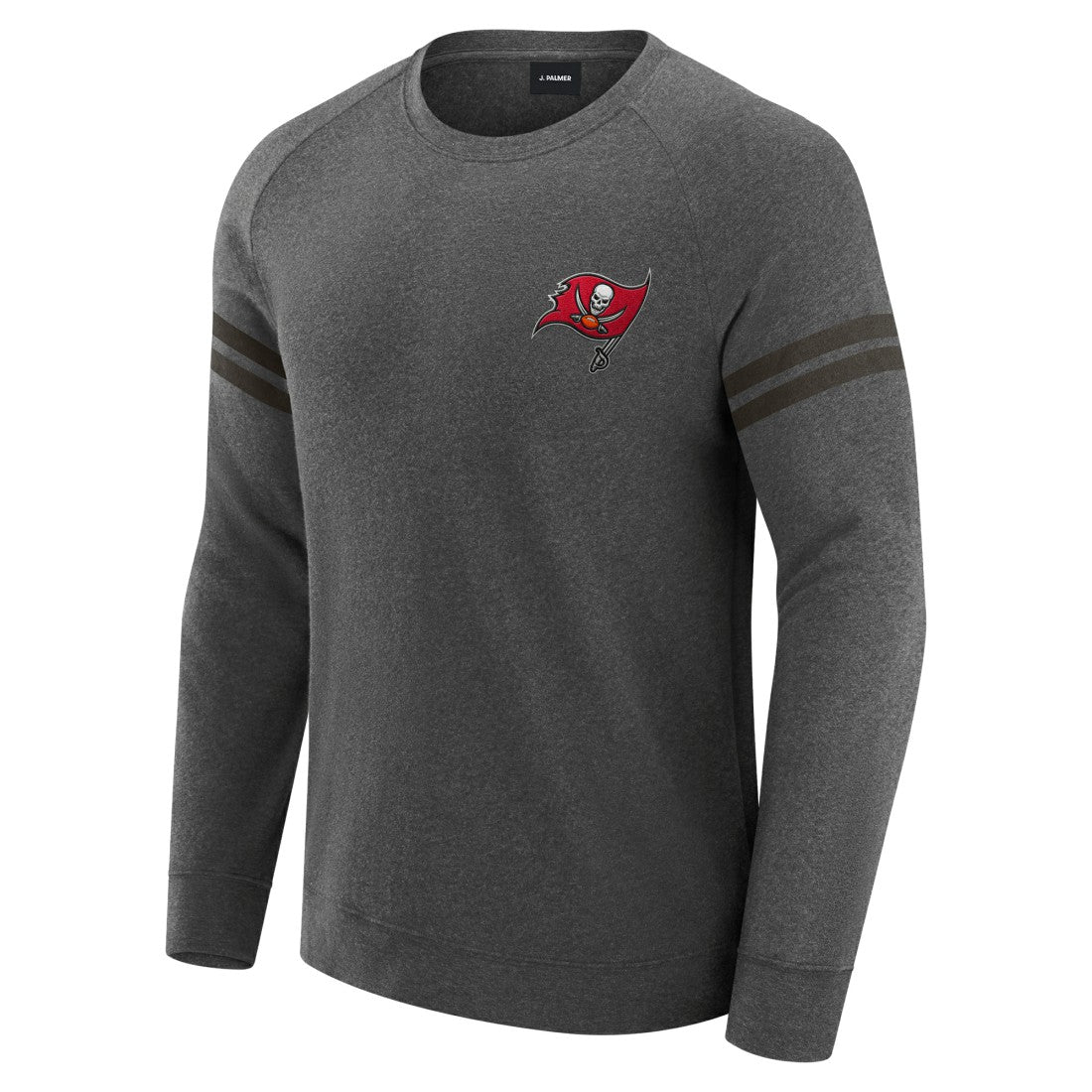 Tampa Bay Buccaneers J. Palmer Players Lounge Raglan Tri-Blend Sweatshirt Dark Heather Gray - NFL