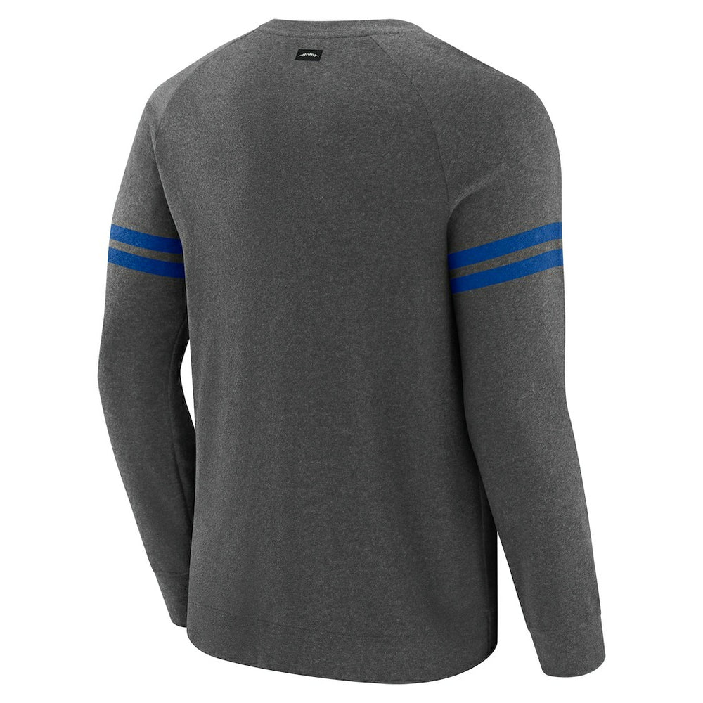 Buffalo Bills J. Palmer Players Lounge Raglan Tri-Blend Sweatshirt Dark Heather Gray - NFL