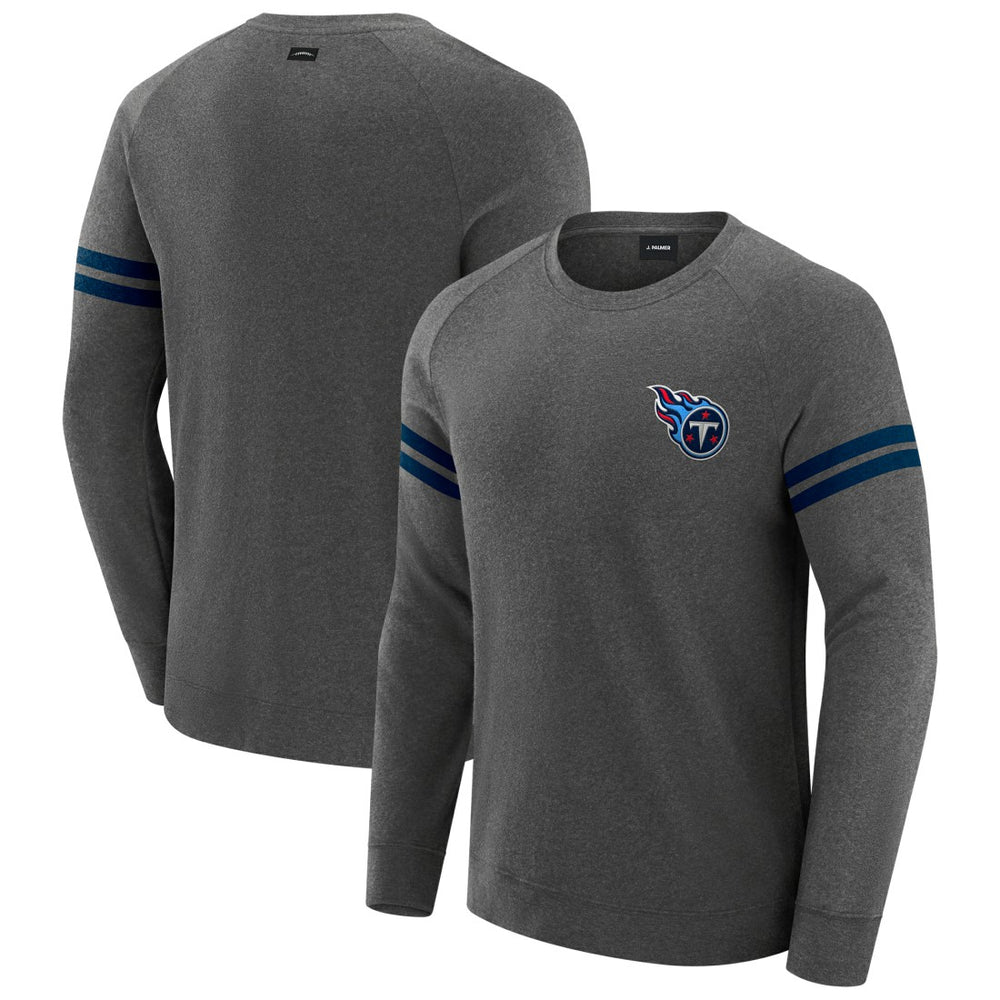 Tennessee Titans J. Palmer Players Lounge Raglan Tri-Blend Sweatshirt Dark Heather Gray - NFL
