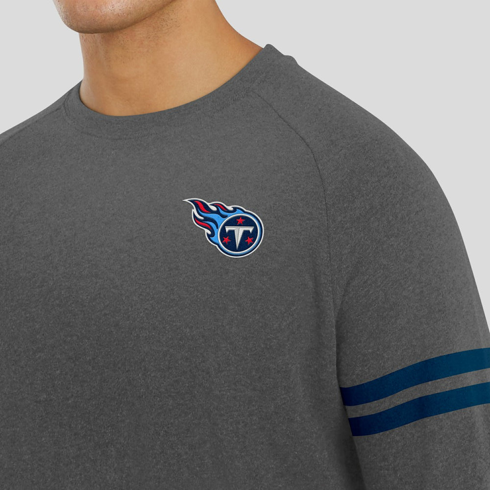 Tennessee Titans J. Palmer Players Lounge Raglan Tri-Blend Sweatshirt Dark Heather Gray - NFL