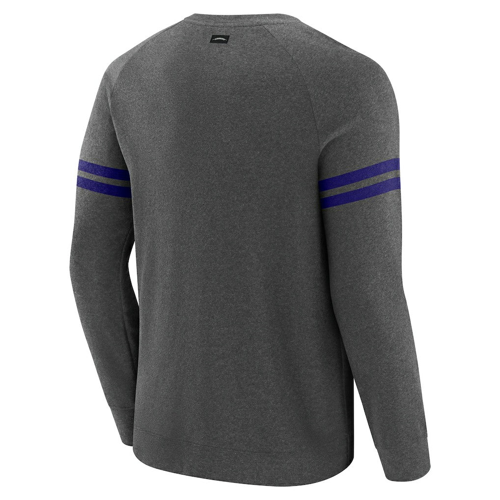 Baltimore Ravens J. Palmer Players Lounge Raglan Tri-Blend Sweatshirt Dark Heather Gray - NFL