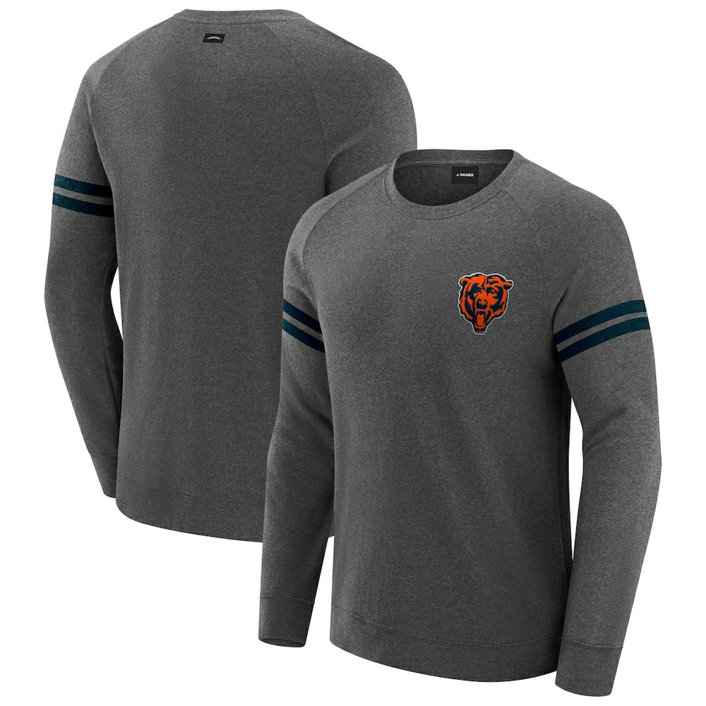 Chicago Bears J. Palmer Players Lounge Raglan Tri-Blend Sweatshirt Dark Heather Gray - NFL