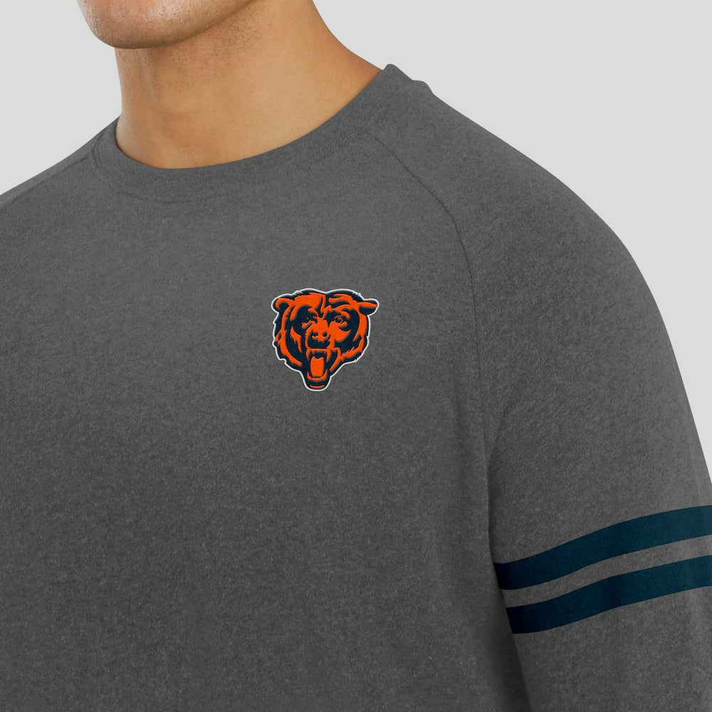 Chicago Bears J. Palmer Players Lounge Raglan Tri-Blend Sweatshirt Dark Heather Gray - NFL