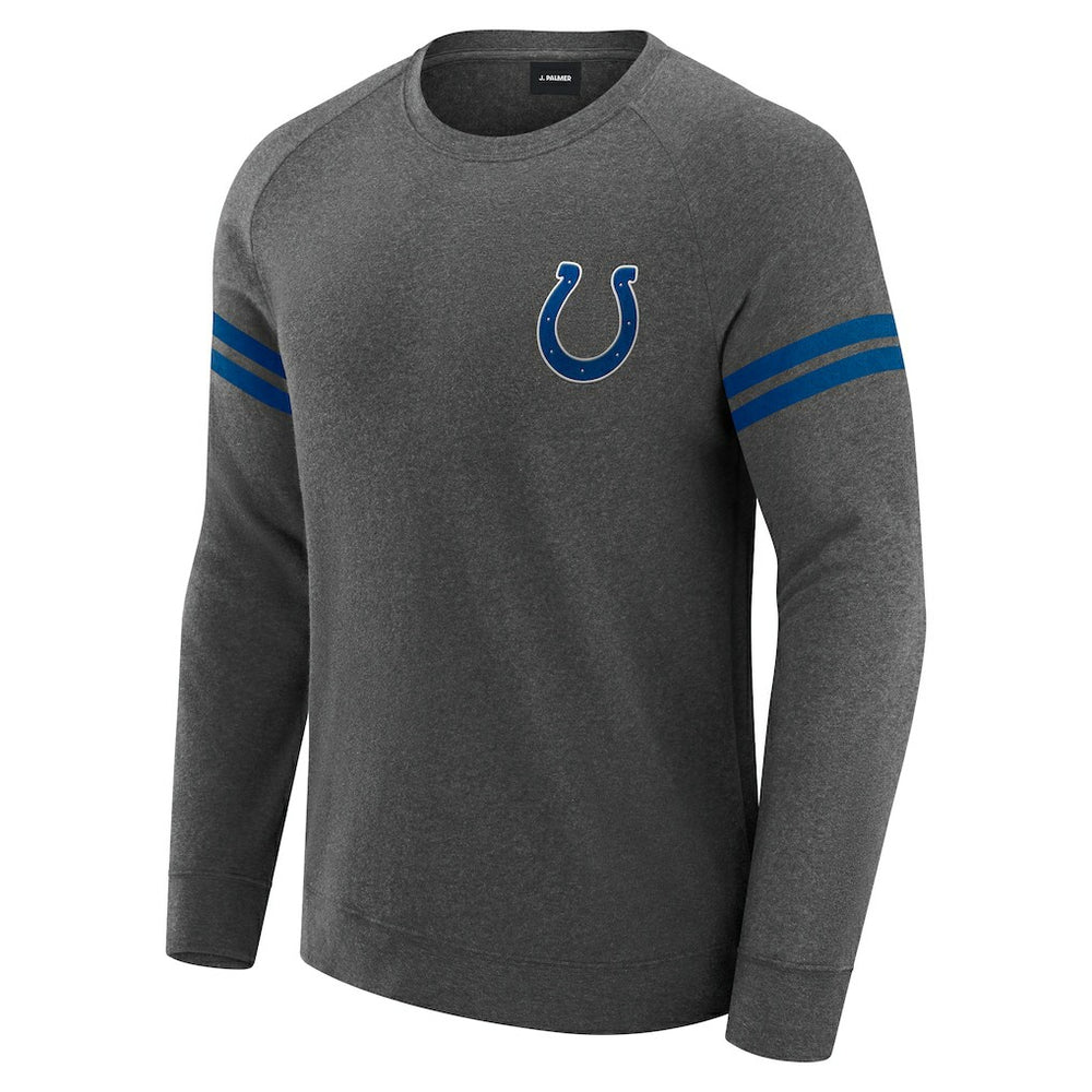Indianapolis Colts J. Palmer Players Lounge Raglan Tri-Blend Sweatshirt Dark Heather Gray - NFL